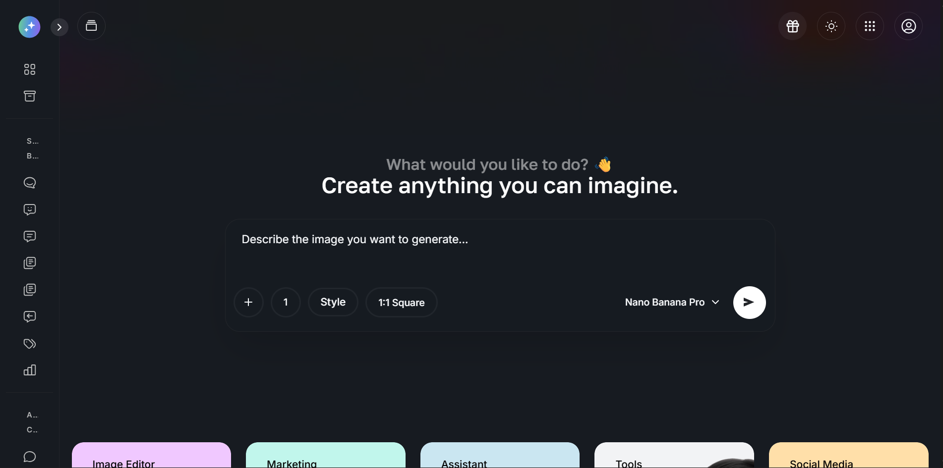 The Quantum Mind AI Image Pro dashboard — generate images from text, edit with AI precision, browse inspiration from the community gallery, and manage your entire visual library from one clean, intuitive interface.