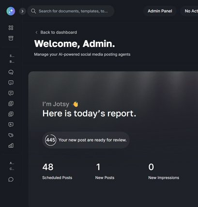 social-agent-dark-mode-dashboard-feature